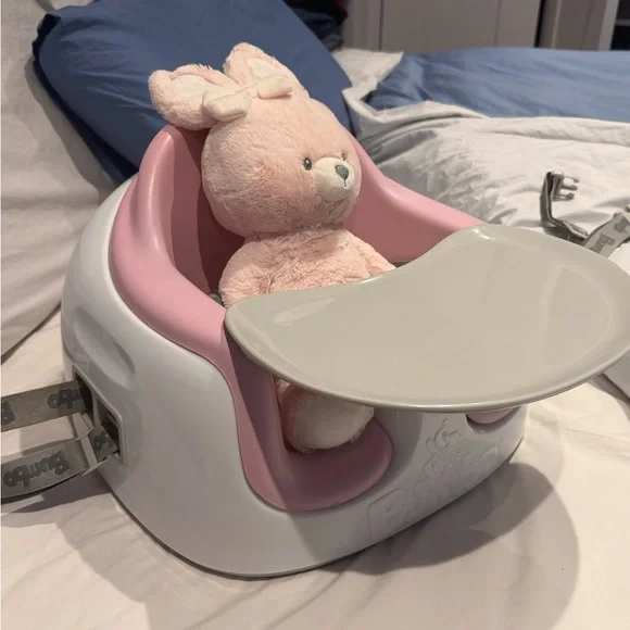 VGUC Baby Bumbo Pink and Cream Baby Seat with Detachable Tray and Safety Straps - Picture 16 of 16